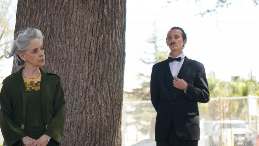Left to Right: Mannette Antill and Pascal Gercourt of Dean Theatre Productions perform the play "The Importance of Being Earnest."